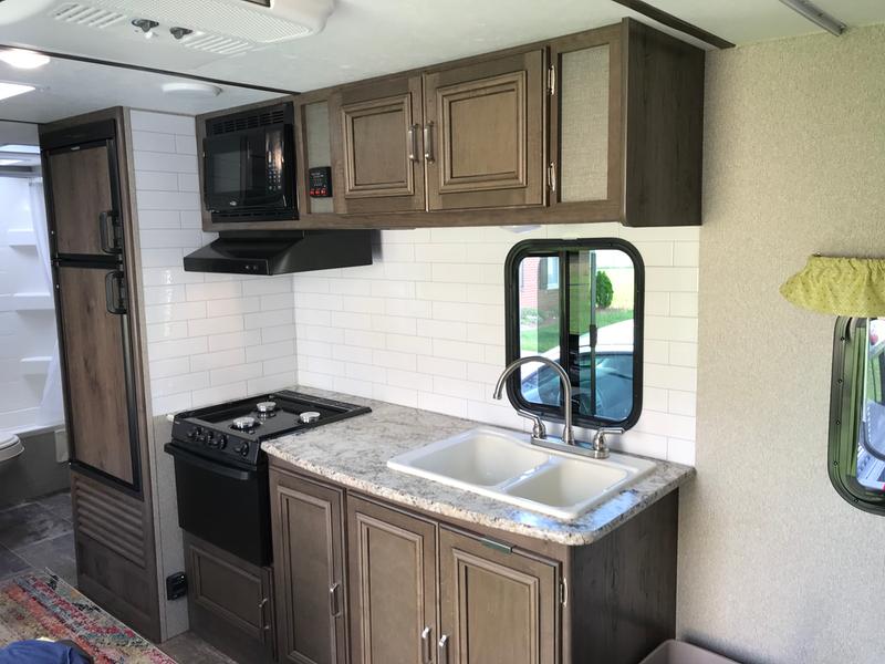 Peel and stick wall tiles in RV