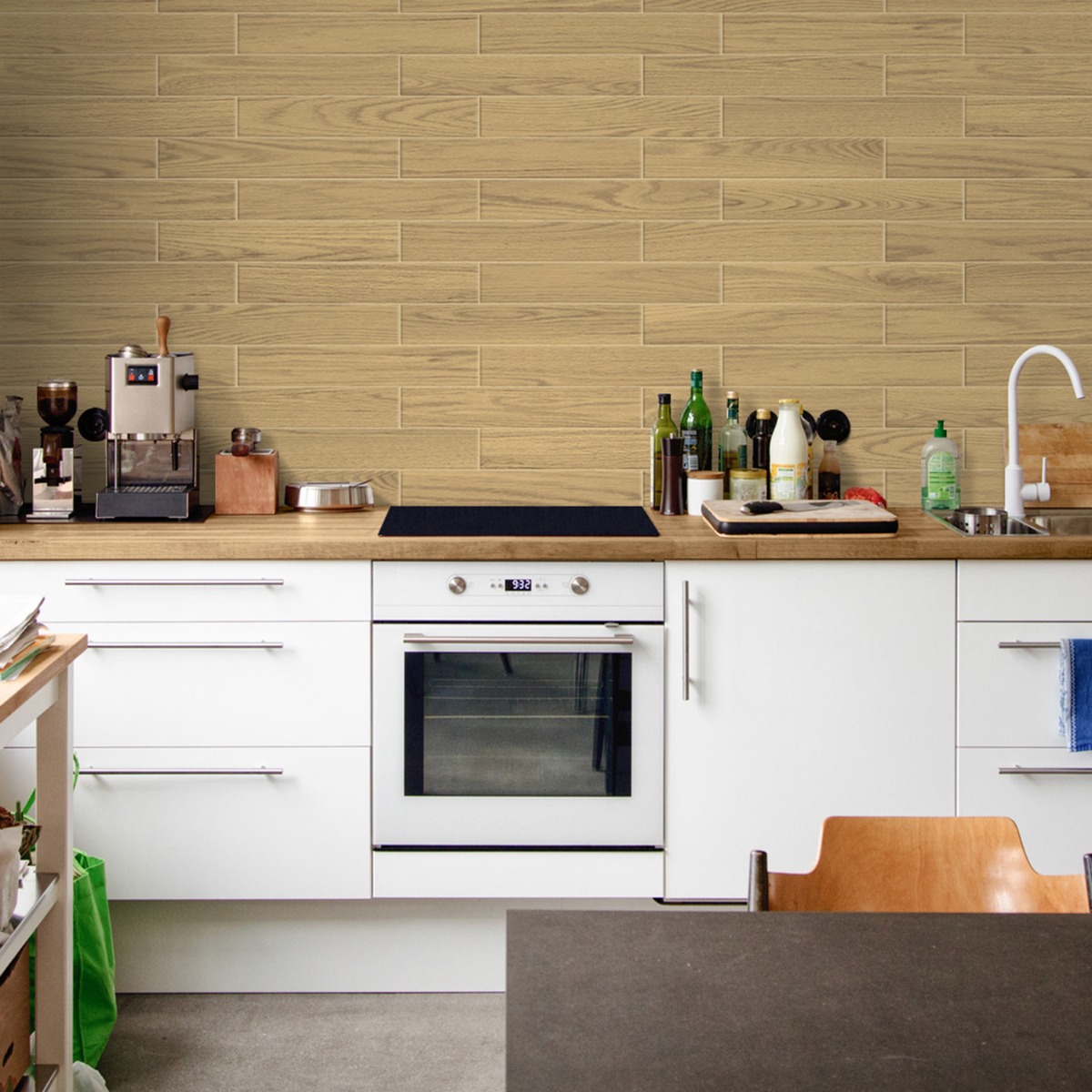 Peel and Stick Kitchen Backsplash Smart Tiles Norway Oak