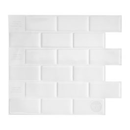 In Home NH2363 Subway Peel & Stick Backsplash Tiles White & Off-White 