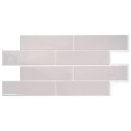 Smart Tiles Peel and stick backsplash Oslo White tiles, Ceramic look,  22.56in. x 10.88in.